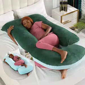 Almohada de maternidad para mujeres Embarazadas, cojín de color dorado, con forma de U, contorno completo del cuerpo, Embarazadas, Pragnancy, venta al por mayor