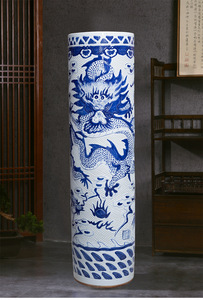 2.2 mètres et 6 pieds de haut peints à la main grands vases de sol en céramique chinoise comme décorations pour la maison, vases en céramique - Product Image 4