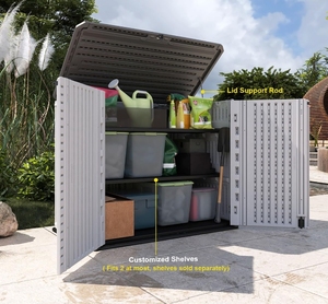 <span class=keywords><strong>Armoire</strong></span> <span class=keywords><strong>de</strong></span> rangement extérieure en plastique résine <span class=keywords><strong>de</strong></span> 26 pieds cubes, facile à assembler, en matériau HDPE. Abri <span class=keywords><strong>de</strong></span> <span class=keywords><strong>jardin</strong></span> en bois pour <span class=keywords><strong>tondeuse</strong></span> à gazon, générateur et outils - Product Image 2