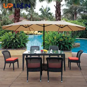 Uplion ngoài trời sang trọng 15ft Patio kích thước lớn đôi ô vườn Sun Shade parasol