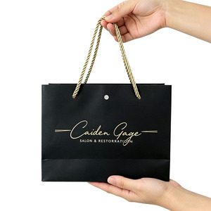 Bolsa de Compras de Lujo con Logotipo Personalizado en Hot Foil, Papel Recubierto, Embalaje de Papel de Arte para Salón de Belleza, Spa, Cosméticos, Regalos, Perfumes - Product Image 1