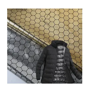 Réfléchissant la chaleur conducteur graphène doré argent TPU film stratifié 3D polyester tissu pour doublure de veste en duvet