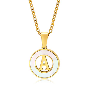 <span class=keywords><strong>Accesorios</strong></span> Taige 26 collar de alfabeto inglés colgante redondo de acero inoxidable <span class=keywords><strong>accesorios</strong></span> transfronterizos mujeres DIY - Product Image 1