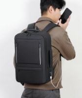 Sac à dos d'ordinateur portable étanche personnalisé avec logo, pour voyages d'affaires, avec port USB, extensible, pour hommes