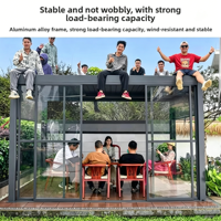Pergola extérieure en aluminium, gazebo, toit rétractable manuel/électrique automatique à lames orientables, véranda de jardin, auvent en alliage d'aluminium, imperméable
