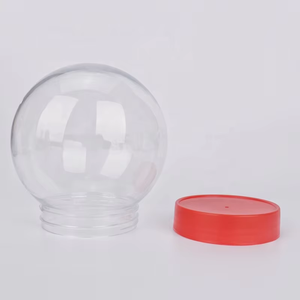 Vente en gros PET 600ml en <span class=keywords><strong>plastique</strong></span> <span class=keywords><strong>transparent</strong></span> en forme de <span class=keywords><strong>boule</strong></span> bouteille transparente pot de stockage de nourriture noix bouteille de bonbons de Noël - Product Image 3