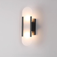 Applique Murale Design Moderne en Albâtre Naturel, Lampe d'Intérieur pour Chambres d'Hôtel, Applique Murale en Albâtre