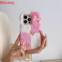 Étui de luxe papillon pour iPhone 11 12 13 14 Pro Max X XR XS 6 7 8 14 Plus 5S 12Mini SE 3 couverture de téléphone en Silicone souple en peluche moelleuse