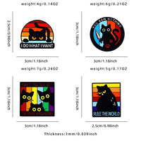 Badges en émail personnalisés en gros, design chat noir amusant, fabrication directe usine, OEM ODM, stock disponible