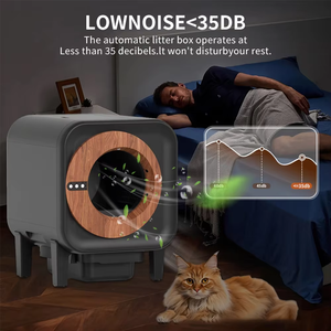Litière automatique intelligente <span class=keywords><strong>pour</strong></span> chat OEM, style <span class=keywords><strong>meuble</strong></span> en bois, contrôle par application, nettoyage infrarouge automatique - Product Image 3