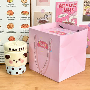 Dragon Pavilion Ceramic Milk Tea <b>Cup</b> <b>With</b> <b>Straw</b> 301-400ml <b>Reusable</b> Gift For Women Office Home Use - Product Image 5