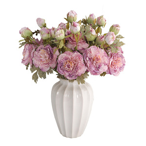 <span class=keywords><strong>Precio</strong></span> de Fábrica, Flor de Peonía Artificial de 3 Cabezas, Estilo Pintura al Óleo, Flor de Silken Persa para Decoración de Bodas y Hogar - Product Image 2