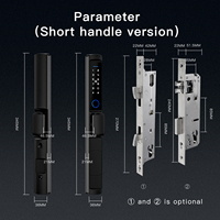 Cerradura Digital Inteligente WiFi Tuya con Nube, IP66 Impermeable, Tipo Estrecho, Huella Dactilar, Teclado para Puerta Corredera, Contraseña Táctil, Entrada sin Llave