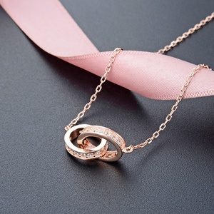 POLIVA Collana Delicata da Coppia in Argento Sterling 925 Placcato <span class=keywords><strong>Oro</strong></span> con Zirconia Cubica Gioielli Bijoux - Product Image 5