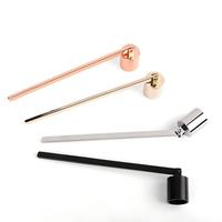 Kit d'accessoires pour bougies en acier inoxydable noir mat : Coupe-mèche, éteignoir, bâtonnet de nettoyage et plateau