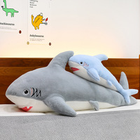 Peluche Requin Super Douce et Réaliste, Rembourrage Coton PP, Jouet en Peluche Géant à Câliner, Coussin Anti-Stress, Cadeau d'Anniversaire pour Enfants