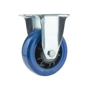 Pengxing – <span class=keywords><strong>roulette</strong></span> en caoutchouc élastique bleu 3/4/5 pouces plaquée de Zinc, noyau en <span class=keywords><strong>plastique</strong></span> Pp, boîtier de vol industriel Standard, roulettes rigides - Product Image 1