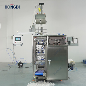 Machine d'emballage automatique à 3 voies et 4 soudures latérales pour granulés, remplisseuse de sachets haute vitesse pour sucre, sel, épices, ensacheuse verticale sous film - Product Image 6