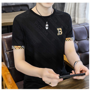 Mùa Hè Nhanh Chóng Làm Khô Vải Cảm Giác Mát Mẻ In Giản Dị Mỏng Mỏng Đáy Nguồn Paul Và Cá Mập Ngắn Tay Áo T-Shirt Cho Nam Giới - Product Image 2