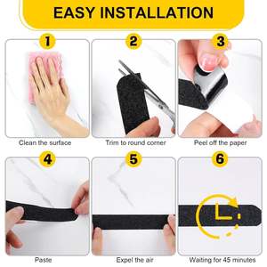 Cinta Antideslizante de PVC Negra de Alta Fricción, 20 m de Longitud, Diseño Impermeable y Resistente al Desgaste, Cinta Autoadhesiva de Seguridad para Escaleras - Product Image 6