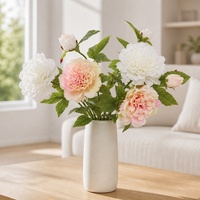 Pivoines artificielles de haute qualité à 2 têtes, toucher réel, fleurs douces et hydratantes, décoration de luxe pour la maison, arrangements floraux, mariage