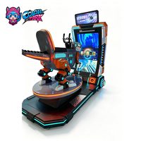 Machine de jeu VR d'équitation sur dinosaure colorée pour parc intérieur, simulateur VR commercial de mecha pour centre de jeux