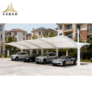 Copertura PVDF in PTFE da esterno di alta qualità struttura a membrana di trazione tenda impermeabile tettoia auto tenda parcheggio - Product Image 6