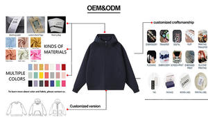 Sudadera con Capucha y Cremallera de 400 Gramos de Peso Pesado de Moda Deportiva Y-X, Sudaderas Personalizadas, Chaqueta de Ropa para Hombre - Product Image 6