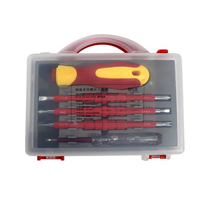 Jeu de tournevis isolés double usage avec testeur de tension, en acier au chrome-vanadium, kit d'outils domestiques, étui rigide, garantie 1 an, OEM disponible - Product Image 5