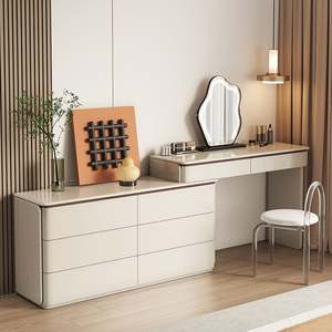 Espejo Iluminado LED Minimalista Moderno de Alta Gama con Gabinete de Almacenamiento Integrado, Tocador de Madera Maciza de Lujo para el Hogar - Product Image 4