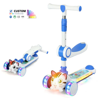 Jouets sportifs, scooter en PU à LED lumineux, scooter pour enfants à 3 roues, scooter pour enfants sécurisé, scooters à pousser de qualité supérieure pour enfants à 3 roues avec siège amovible