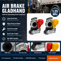 Coupleur Gladhand avec bouchon anti-poussière rouge jaune pour raccord de tuyau de frein pneumatique pour camion et remorque