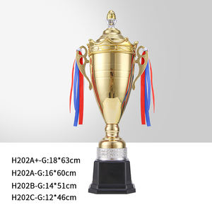 Trophées géants en argent plaqué populaires en Amérique et en Europe, base surélevée, trophée de champion sportif moderne, trophée de football, trophée en métal - Product Image 6