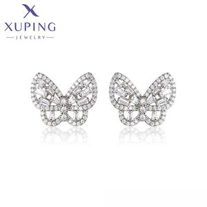 X000704331 Pendientes de Botón de Mariposa de Moda de la Marca XUPING, Pendientes de Botón Elegantes y Sencillos Multicolores para Mujer, Joyería de Lujo para Uso Diario - Product Image 1