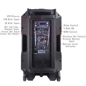 Ensembles de karaoké portables alimentés par batterie 1300W 15 pouces avec woofer, DJ/PA, boîte à son, LED+Support+Micro+Égaliseur+ECHO+MP3+RC Bocina Parlante - Product Image 5