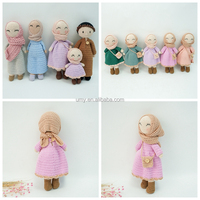 Coffret Cadeau Eid Al-Adha Ramadan pour Poupée Américaine Bébé en Coton Tricoté de 25 cm, Vêtements de Poupée Musulmane avec Hijab au Crochet, Jouet Amigurumi pour Enfants Filles