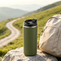 Gobelet isotherme portable pour café 12oz 16oz, tasse de voyage à double paroi sous vide pour le camping, la randonnée et les sports de plein air