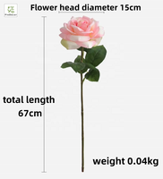 Bunga Mawar Sutra Buatan 72CM Baru Warna Putih Pink Merah Super Besar Ukuran Kepala Bunga 15CM Dekorasi Rumah Hari Valentine Meja Tengah Pernikahan