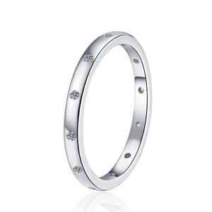 Gioielli Husky Fine moda <span class=keywords><strong>donna</strong></span> semplice S925 argento Sterling GRA VVs1 Moissanite anello impilabile banda <span class=keywords><strong>di</strong></span> donne - Product Image 5