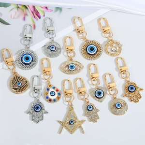 2024 New Rainbow Evil Eye Hamsa Hand Keychain <b>Key</b> <b>Ring</b> for Friend Lovers Bling Heart Blue Eye Bag Car <b>Key</b> Chain <b>Accessories</b> - Product Image 1