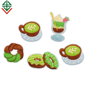 Phổ biến dễ thương thêu các bản vá lỗi bán buôn thực phẩm đính phim hoạt hình sắt trên thêu vá đồ ăn nhẹ - Product Image 1