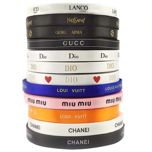 Pano Ruy Băng Có Dây Tùy Chỉnh Bán Sỉ Từ Nhà Máy Ruy Băng Tên Thương Hiệu In Lụa Sọc Ngang Giáng Sinh - Product Image 1