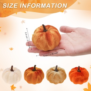 Mini citrouilles en velours en gros, mini citrouilles faites à la main pour la <span class=keywords><strong>d</strong></span>écoration de la maison, du salon, des mariages, <span class=keywords><strong>d</strong></span>'Halloween et de l'automne - Product Image 2