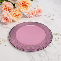 Assiette de présentation en plastique PS, couleur personnalisée, motif végétal, faite à la main, 13 pouces, pour mariage et fête, vente en gros, directement de l'usine