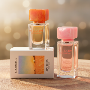 Nuevo Diseño, Botella de Perfume de Vidrio Vacía de 30ml/50ml, Ecológica, Mate, de Alta Calidad, con Tapa Cuadrada de Resina de Color, a Prueba de Fugas, para Viaje - Product Image 1