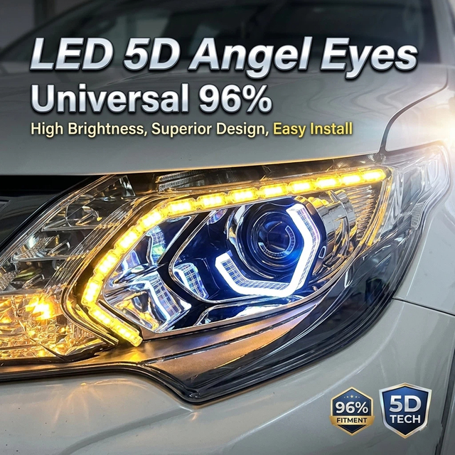 Car DRL LED Daytime Running Light for Automotive Headlights Universal 5D Angel Eyes Headlight Modification White Yellow WRGB