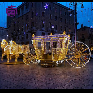 Life Size Christmas Horse Carriage LED <b>Light</b> Decoration for Outdoor Holiday Landscape and Commercial Display Projects - Product Image 2