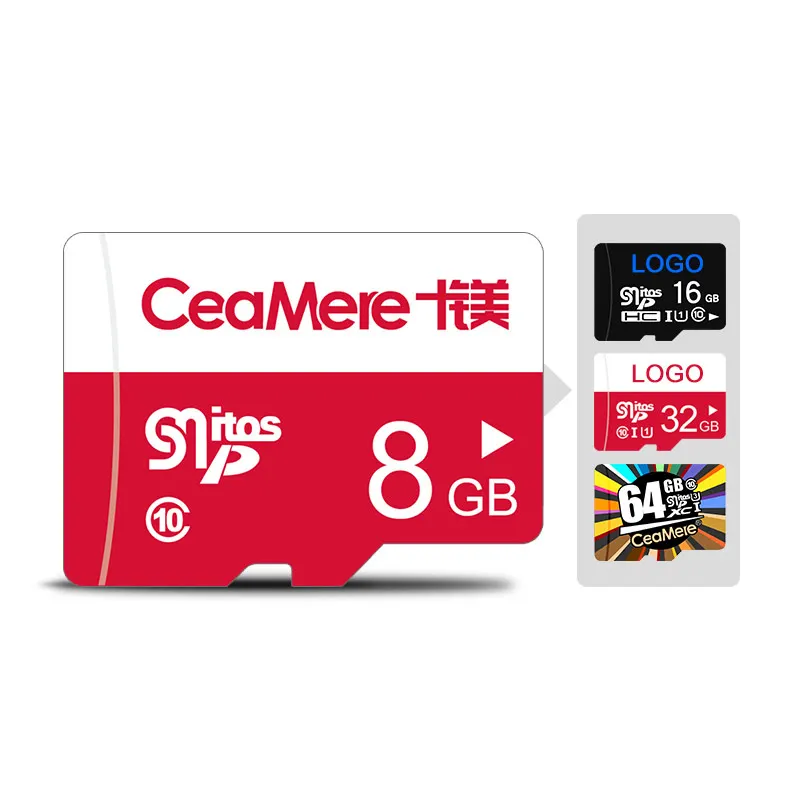 Ceamer Kartu Memori Mikro TF, Kartu Memori Mikro TF 128GB Kelas 10 U3 16GB 32GB 64GB 128GB Mini Kort 512GB Flash Kartu Memori Mikro 256GB