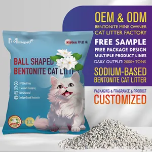 Litière pour chat en forme de boule de sodium naturel de l'usine OEM ODM litière pour chat en bentonite multi parfum sans poussière et forte litière agglomérante sable
