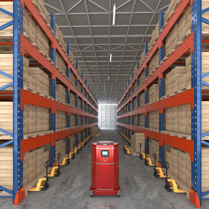 Système de stockage industriel de rayonnages à palettes sélectifs robustes en acier réglables, revêtement poudré orange et bleu, 2000-3000 mm - Product Image 1